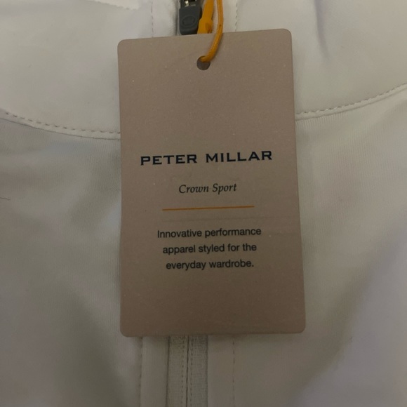 Peter Millar Men's White Perth Frondescence Performance Q-Zip Pullover NWT $135 - Picture 8 of 9